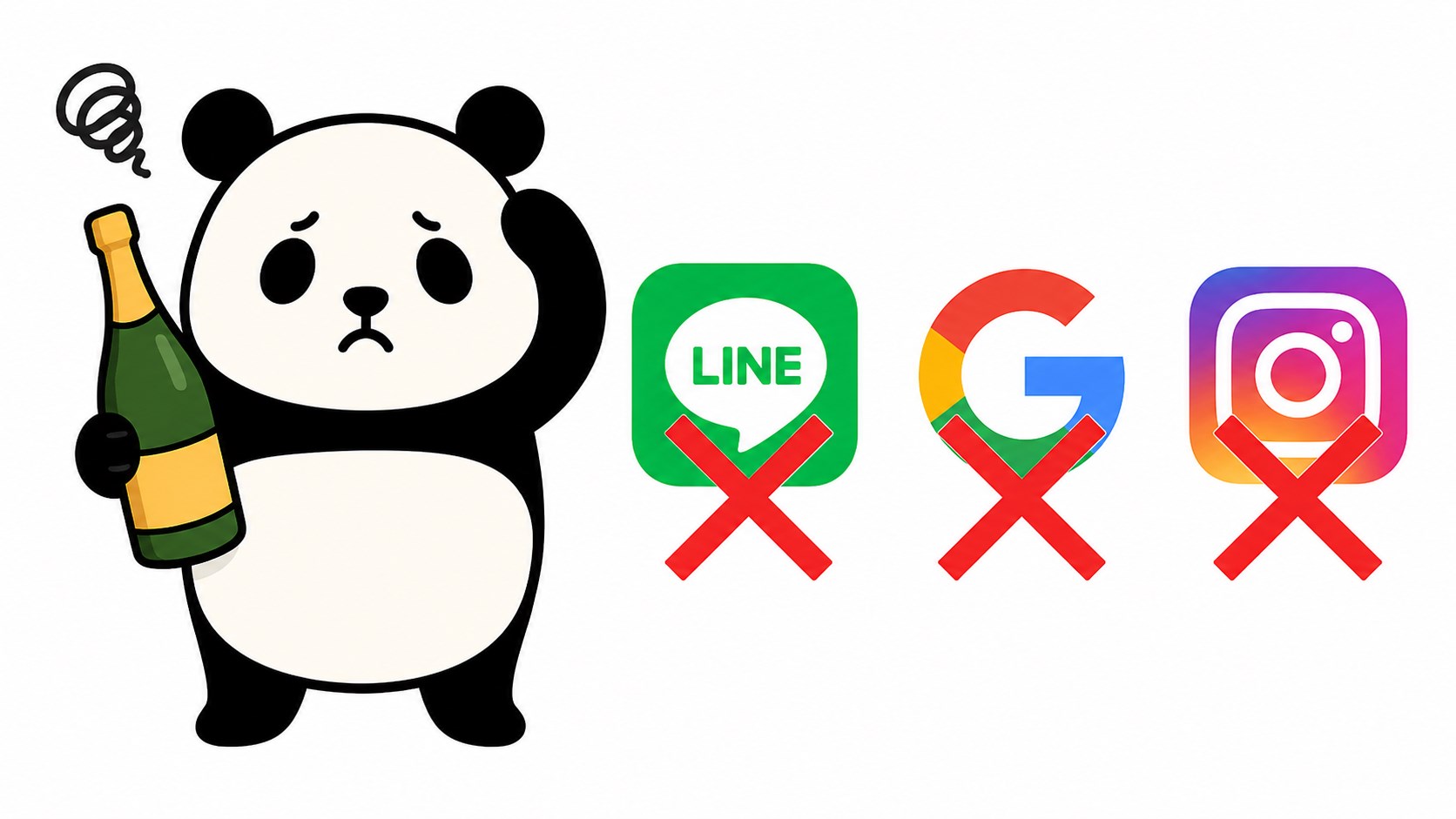 中国・上海でスマホを見ながら困っているパンダ（LINE・Google・Instagram使えない）
