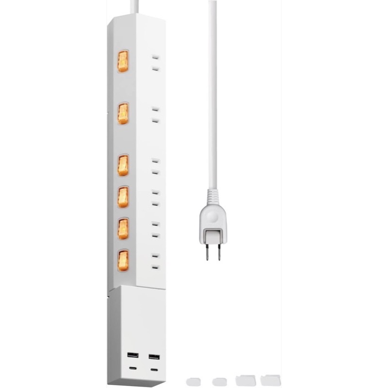 ELECOM USB付き電源タップ ECT-24625WH（USB PD 45W）